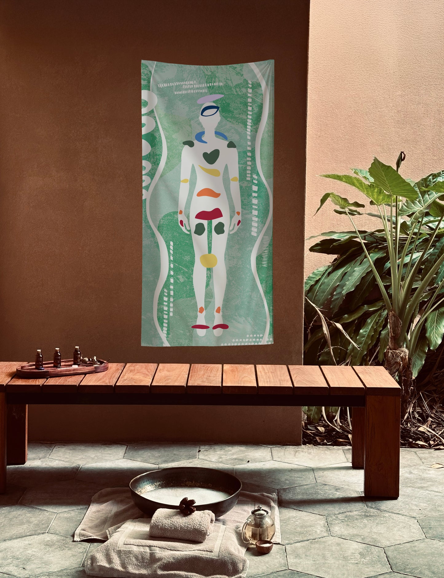 Sage Chakra Silk Satin Banner